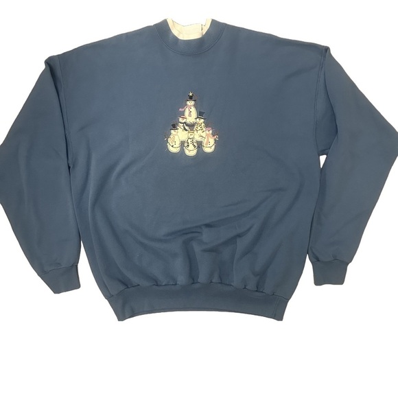 Vntg 90s Grandma Cottage Core 1X Sweatshirt Ugly Christmas Sweater Granny Cozy - Picture 1 of 6